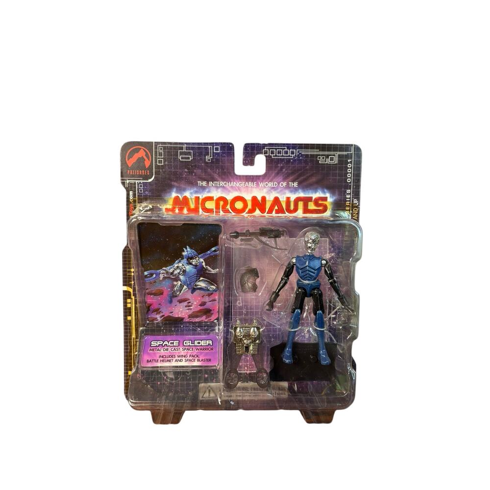Palisades Micronauts Blue Space Glider Metal Die Cast Space Warrior 2002 Vintage